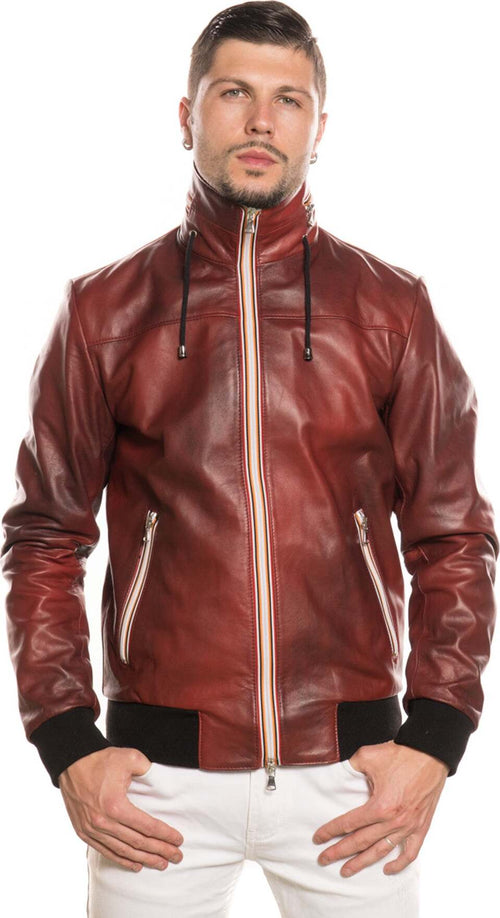Bomber-Kway---Bomber-Uomo-Bordeaux-in-vera-pelle