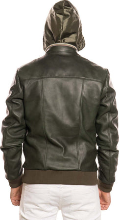 Bomber-Kway---Bomber-Uomo-Verde-in-vera-pelle
