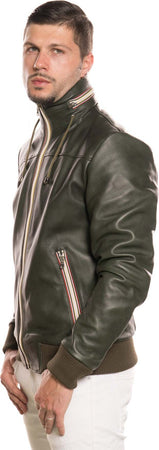 Bomber-Kway---Bomber-Uomo-Verde-in-vera-pelle