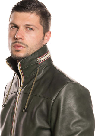 Bomber-Kway---Bomber-Uomo-Verde-in-vera-pelle