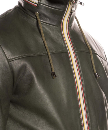 Bomber-Kway---Bomber-Uomo-Verde-in-vera-pelle