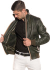 Bomber-Kway---Bomber-Uomo-Verde-in-vera-pelle