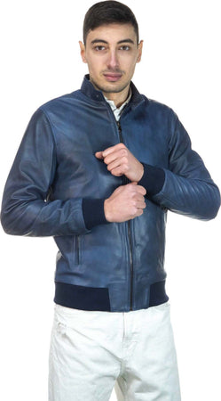 Bomber-Napoli---Bomber-Uomo-Blu-in-vera-pelle