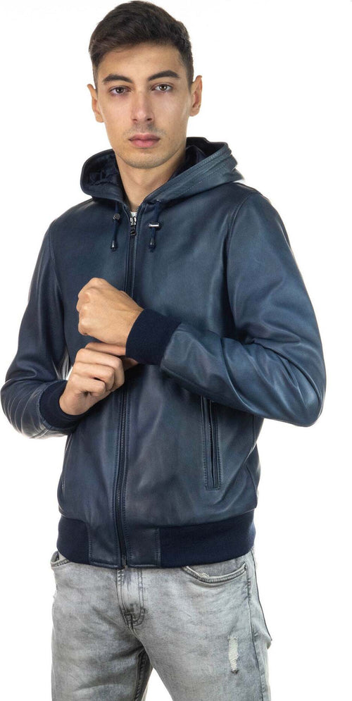 Bomber-Napoli-Cap---Bomber-Uomo-Blu-in-vera-pelle