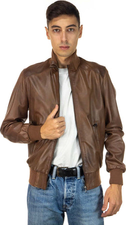 Bomber-Uomo---Bomber-Uomo-Cuoio-in-vera-pelle