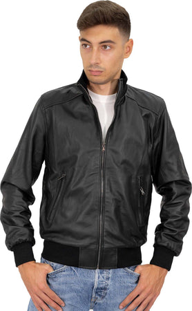Bomber-Uomo---Bomber-Uomo-Nero-in-vera-pelle