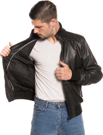 Bomber-Uomo---Bomber-Uomo-Nero-in-vera-pelle