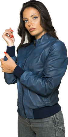 Bomber-Vittoria---Bomber-Donna-Blu-in-vera-pelle