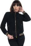 Bomber-Vittoria---Bomber-Donna-Nero-in-vera-pelle-Camoscio