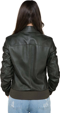 Bomber-Vittoria---Bomber-Donna-Verde-in-vera-pelle