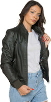 Bomber-Vittoria---Bomber-Donna-Verde-in-vera-pelle