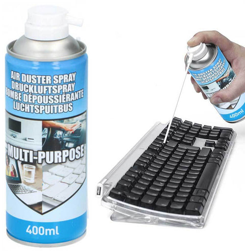 Bomboletta Aria Compressa Air Duster Pulizia Polvere Tastiera PC Computer 400ml