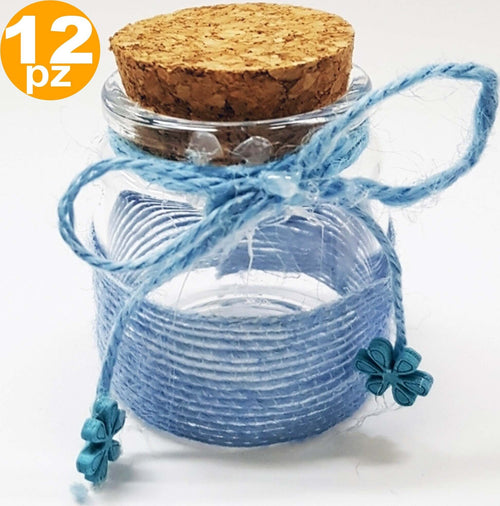 12 BOMBONIERA AMPOLLA AZZURRO VETRO TAPPO SUGHERO NASTRO PORTACONFETTI WEDDING Casa e cucina/Hobby creativi/Materiali per hobby creativi/Forniture per feste/Bomboniere Trade Shop italia - Napoli, Commerciovirtuoso.it