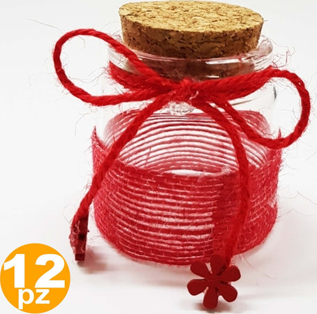 12 BOMBONIERA AMPOLLA ROSSO VETRO TAPPO SUGHERO NASTRO PORTA CONFETTI WEDDING Casa e cucina/Hobby creativi/Materiali per hobby creativi/Forniture per feste/Bomboniere Trade Shop italia - Napoli, Commerciovirtuoso.it