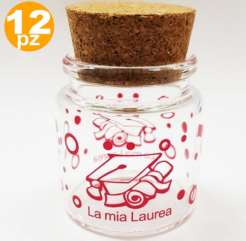 BOMBONIERA AMPOLLA LAUREA 5X5CM VETRO TAPPO SUGHERO CAPPELLO ROSSO PORTACONFETTI Casa e cucina/Hobby creativi/Materiali per hobby creativi/Forniture per feste/Bomboniere Trade Shop italia - Napoli, Commerciovirtuoso.it