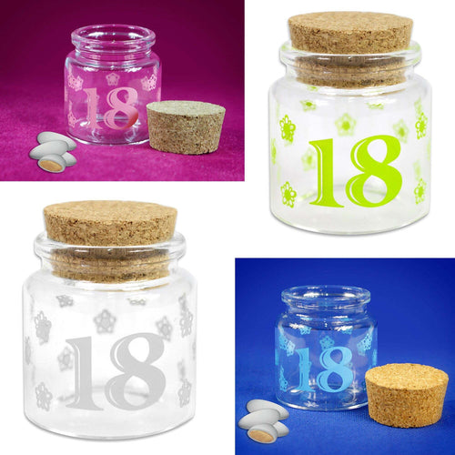 12 BOMBONIERA 18 ANNI DICIOTTESIMO COMPLEANNO BARATTOLO IN VETRO TAPPO SUGHERO Casa e cucina/Hobby creativi/Materiali per hobby creativi/Forniture per feste/Bomboniere Trade Shop italia - Napoli, Commerciovirtuoso.it