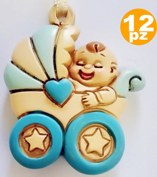 12 BOMBONIERE CARROZZINA AZZURRO PASSEGGINO CERAMICA APPENDINO BATTESIMO NASCITA Casa e cucina/Hobby creativi/Materiali per hobby creativi/Forniture per feste/Bomboniere Trade Shop italia - Napoli, Commerciovirtuoso.it