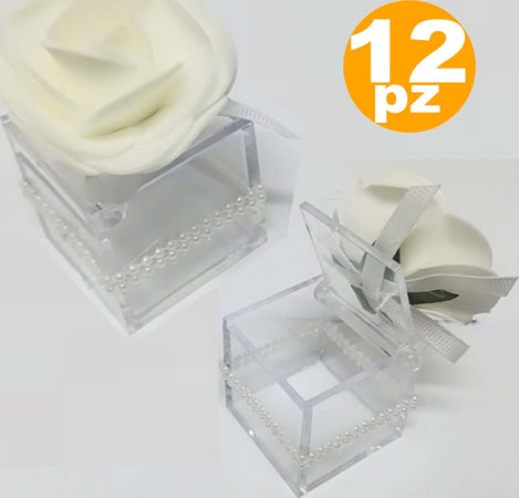 Bomboniere Scatola Con Rosa Bianca Perle Cubo 4.5cm Portaconfetti Per Matrimonio Casa e cucina/Hobby creativi/Materiali per hobby creativi/Forniture per feste/Bomboniere Trade Shop italia - Napoli, Commerciovirtuoso.it