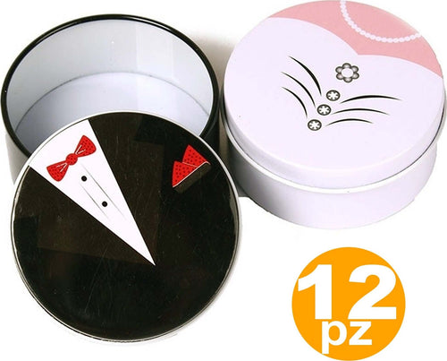 12 BOMBONIERE SPOSI SPOSO SPOSA SCATOLINA LATTA METALLO PORTACONFETTI MATRIMONIO Casa e cucina/Hobby creativi/Materiali per hobby creativi/Forniture per feste/Bomboniere Trade Shop italia - Napoli, Commerciovirtuoso.it