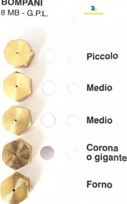 BOMPANI BOREAL UGELLI INIETTORI CUCINA 4 FUOCHI + FORNO GAS GPL FILETTO 8MB Casa e cucina/Utensili da cucina/Bruciatori da cucina Rossi Ricambi - Venetico Marina, Commerciovirtuoso.it