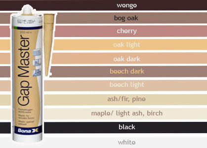 bona Gap Master stucco elastico nei colori dei vari legnami, per stuccare parquet battiscopa - Eternal Parquet