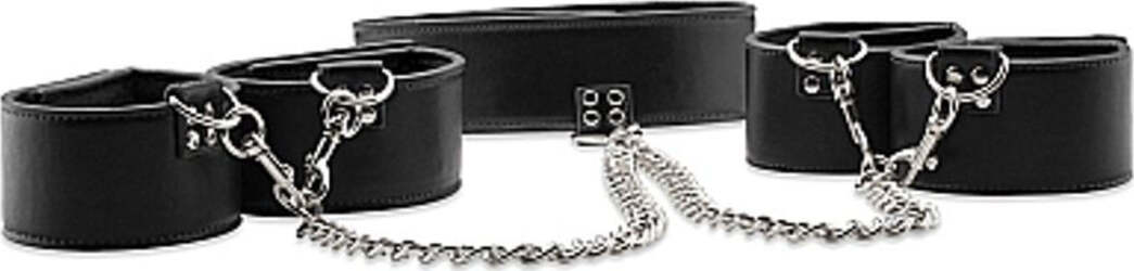 Bondage Manette e Cavigliere con Catena Ouch! in Neoprene Nero e cuoio PU Salute e cura della persona/Erotismo e contraccezione/Bondage/Manette Kondorama - Martinsicuro, Commerciovirtuoso.it