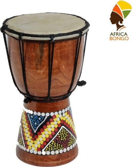 Bongo-In-Legno-Decorativo-Africano-Tamburo-Arredamento-Altezza-19-X-Diametro-12