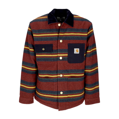 CARHARTT WIP Giacca Workwear Uomo Oregon Jacket Starco Stripe/bordeaux da uomo