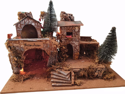 Borgo Largo casette e capanne per personaggi e presepe natalizio con fuoco e luce Casa e cucina/Decorazioni per interni/Addobbi e decorazioni per ricorrenze/Decorazioni natalizie/Presepi/Statuine e fondali per il presepe MagiediNatale.it - Altamura, Commerciovirtuoso.it