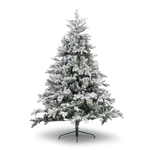 Albero di Natale Innevato Bormio in PE Effetto Real Touch + Flock di Altissima qualità