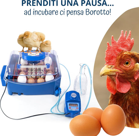 Borotto-Lumia-16-Expert---Incubatrice-per-Uova-Professionale-Brevettata,-Materiale-Termoisolante-con-Antibatterico,-con-Umidificatore-Automatico-Sirio---per-16-Uova-Medio/Grandi-o-64-Uova-Piccole