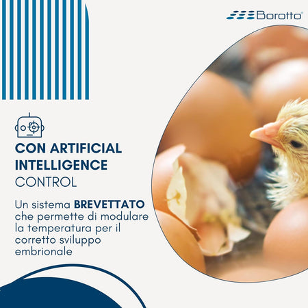 Borotto-REAL-24-Expert---Incubatrice-Automatica-Professionale-Brevettata,-con-Umidificatore-Automatico-Sirio---per-24-Uova-o-96-Uova-Piccole