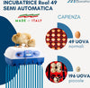 Borotto-REAL-49-Semi-Automatica---Incubatrice-Professionale-Brevettata,-con-Girauova-a-Levetta---per-49-Uova-o-196-Uova-Piccole