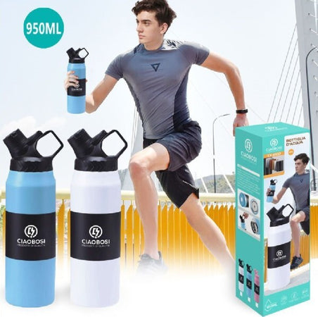 Borraccia-Bottiglia-Termica-Sport-Thermos-Termos-Contenitore-Acqua-950ml-Tx-8537