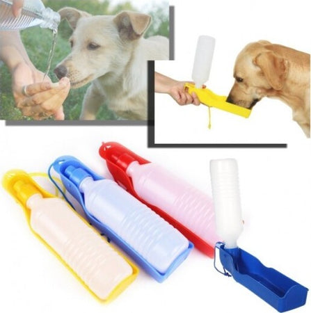 Borraccia-Con-Scodella-Portatile-Per-Cani-Gatti-Bottiglia-Salvagoccia-300ml
