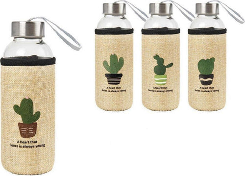 Borraccia Di Vetro Bottiglia 400ml Con Copribottiglia Fantasie Cactus Ass 221428 Sport e tempo libero/Attività ricreative all'aperto/Ciclismo/Accessori/Borracce Trade Shop italia - Napoli, Commerciovirtuoso.it