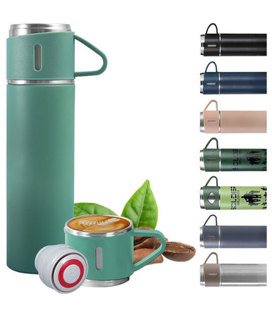 Borraccia Termica 500ml In Acciaio Inox Con Tazza Manico Per Bevande Calde Fredde