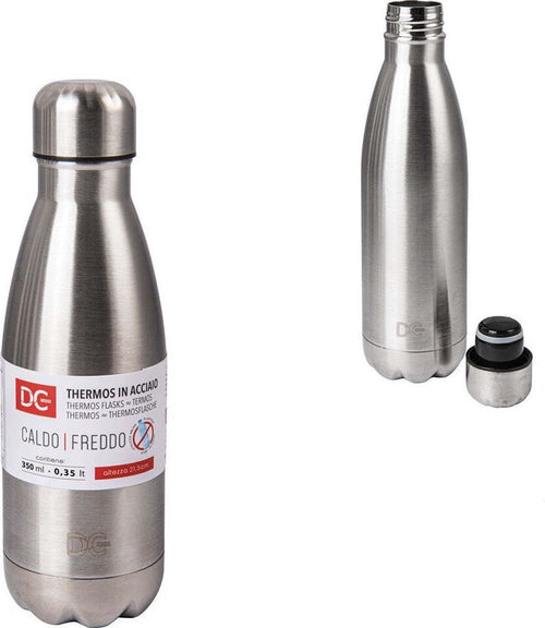 Borraccia Termica In Acciaio Satinato Bottiglia Termos 350ml Casa 21.5cm 0217459 Sport e tempo libero/Attività ricreative all'aperto/Ciclismo/Accessori/Borracce Trade Shop italia - Napoli, Commerciovirtuoso.it