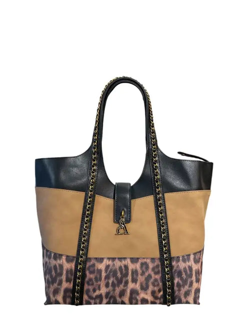 Borsa a mano Constance - Beige/Nero/Leopoardato / Taglia Unica - Borsa