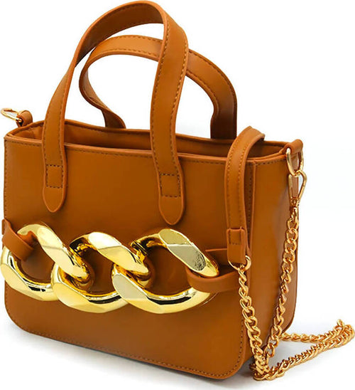 Borsa a Mano Donna Borsetta Fashion Rettangolare Con Dettaglio Catena Frontale Borsa in Ecopelle Con Tracolla Ecopelle E Catena Dorata 16x22x10 Cm Moda/Donna/Borse/Borse a mano Leclaf - Napoli, Commerciovirtuoso.it
