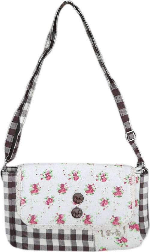 Borsa A Spalla Tessuto Bianca E Nera Borsa A Tracolla Con Cerniera 22 X16x 8 Cm Bottoni In Legno Con Zampette Moda/Donna/Borse/Borse a spalla Ideart - Valdilana, Commerciovirtuoso.it
