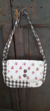 Borsa A Spalla Tessuto Bianca E Nera Borsa A Tracolla Con Cerniera 22 X16x 8 Cm Bottoni In Legno Con Zampette Moda/Donna/Borse/Borse a spalla Ideart - Valdilana, Commerciovirtuoso.it