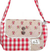 Borsa A Spalla Tessuto Bianca E Rossa Borsa A Tracolla Con Cerniera 22 X16x 8 Cm Bottoni In Legno Con Zampette Moda/Donna/Borse/Borse a spalla Ideart - Valdilana, Commerciovirtuoso.it