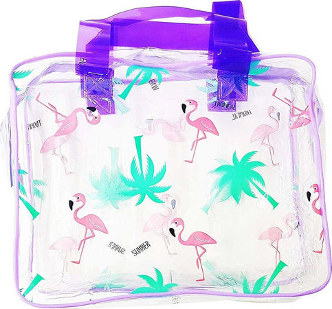 Borsa Borsetta Viola Fenicottero Trasparente Plastica Organizzatore Portaoggetti Moda/Valigie borse e accessori da viaggio/Accessori/Accessori da viaggio/Beauty Case da viaggio Trade Shop italia - Napoli, Commerciovirtuoso.it