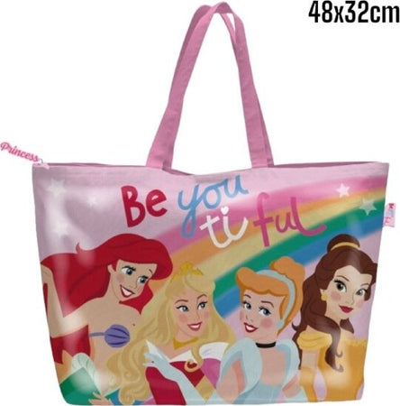 Borsa-Da-Mare-Principesse-Per-Donna-E-Bambina-Shopping-Bag-Ariel-Belle-Disney