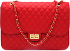 Borsa Donna a Spalla Trapuntata Grande Borsa Fashion in Ecopelle Con Tracolla Dorata E Pattina Frontale Chiusura a Lucchetto Interno in Tessuto 25x35x12 Cm Moda/Donna/Borse/Borse a spalla Leclaf - Napoli, Commerciovirtuoso.it