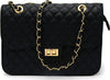 Borsa Donna a Spalla Trapuntata Grande Borsa Fashion in Ecopelle Con Tracolla Dorata E Pattina Frontale Chiusura a Lucchetto Interno in Tessuto 25x35x12 Cm Moda/Donna/Borse/Borse a spalla Leclaf - Napoli, Commerciovirtuoso.it