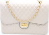 Borsa Donna a Spalla Trapuntata Grande Borsa Fashion in Ecopelle Con Tracolla Dorata E Pattina Frontale Chiusura a Lucchetto Interno in Tessuto 25x35x12 Cm Moda/Donna/Borse/Borse a spalla Leclaf - Napoli, Commerciovirtuoso.it
