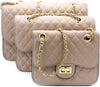 Borsa Donna a Spalla Trapuntata Grande Borsa Fashion in Ecopelle Con Tracolla Dorata E Pattina Frontale Chiusura a Lucchetto Interno in Tessuto 25x35x12 Cm Moda/Donna/Borse/Borse a spalla Leclaf - Napoli, Commerciovirtuoso.it