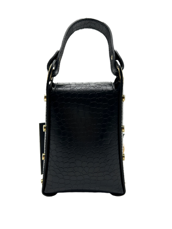 Borsa Donna V Versace Italia Leather Bag Lux Black